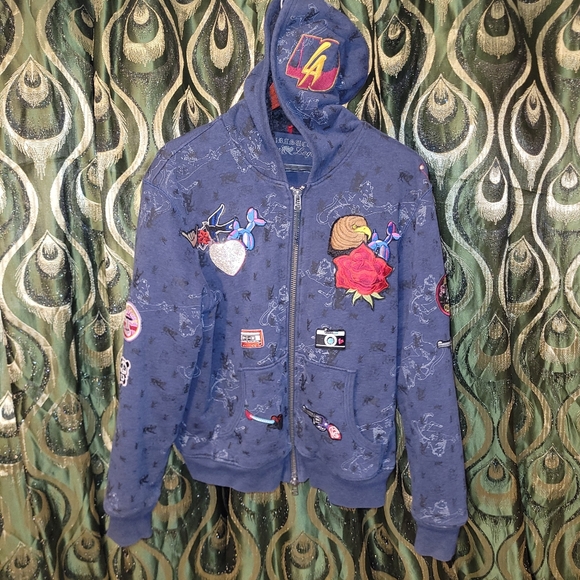 Custom Designer LA40 Zipper Hoodie sweater, size Large mens - Picture 2 of 7